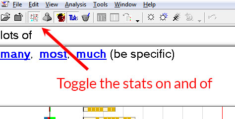 Toggle the stats on and off